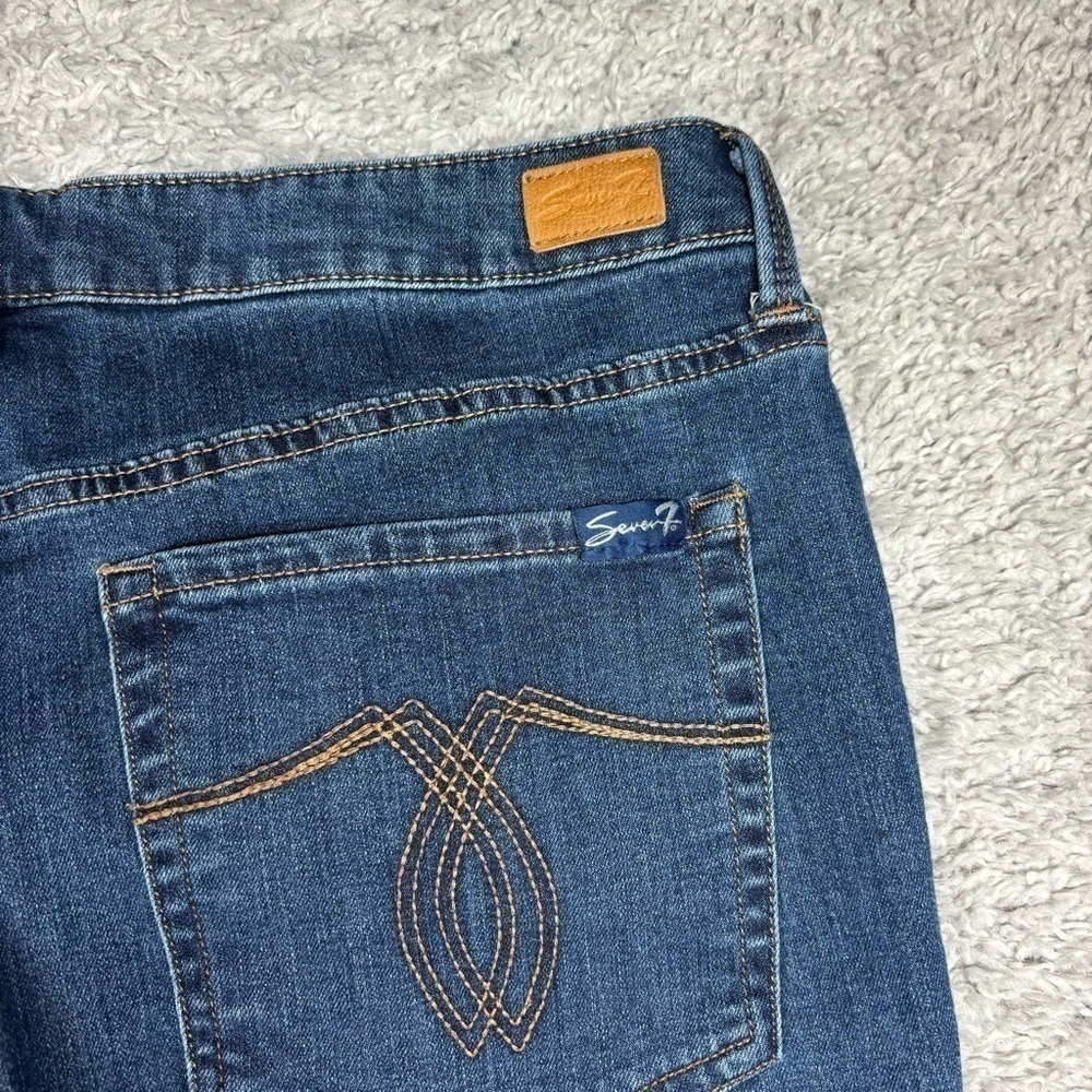 SEVEN7 Jeans Womens 12 Weekend Easy Fit Boyfriend Dark Wash Raw Hem - Picture 5 of 5